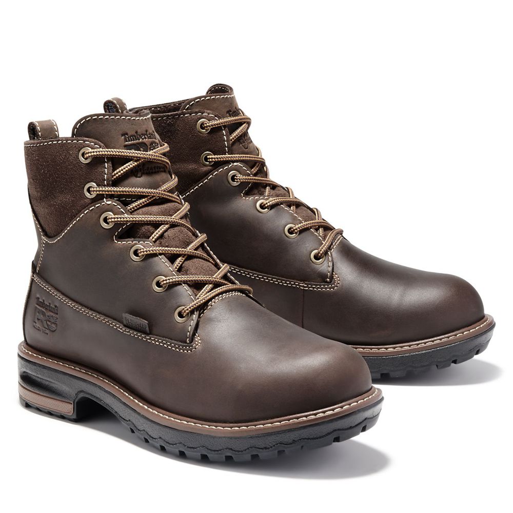 Timberland Μποτακια Εργασίας Γυναικεια Βαθυ Καφε - Pro® Hightower 6” Alloy Toe - Greece 5941876-PQ